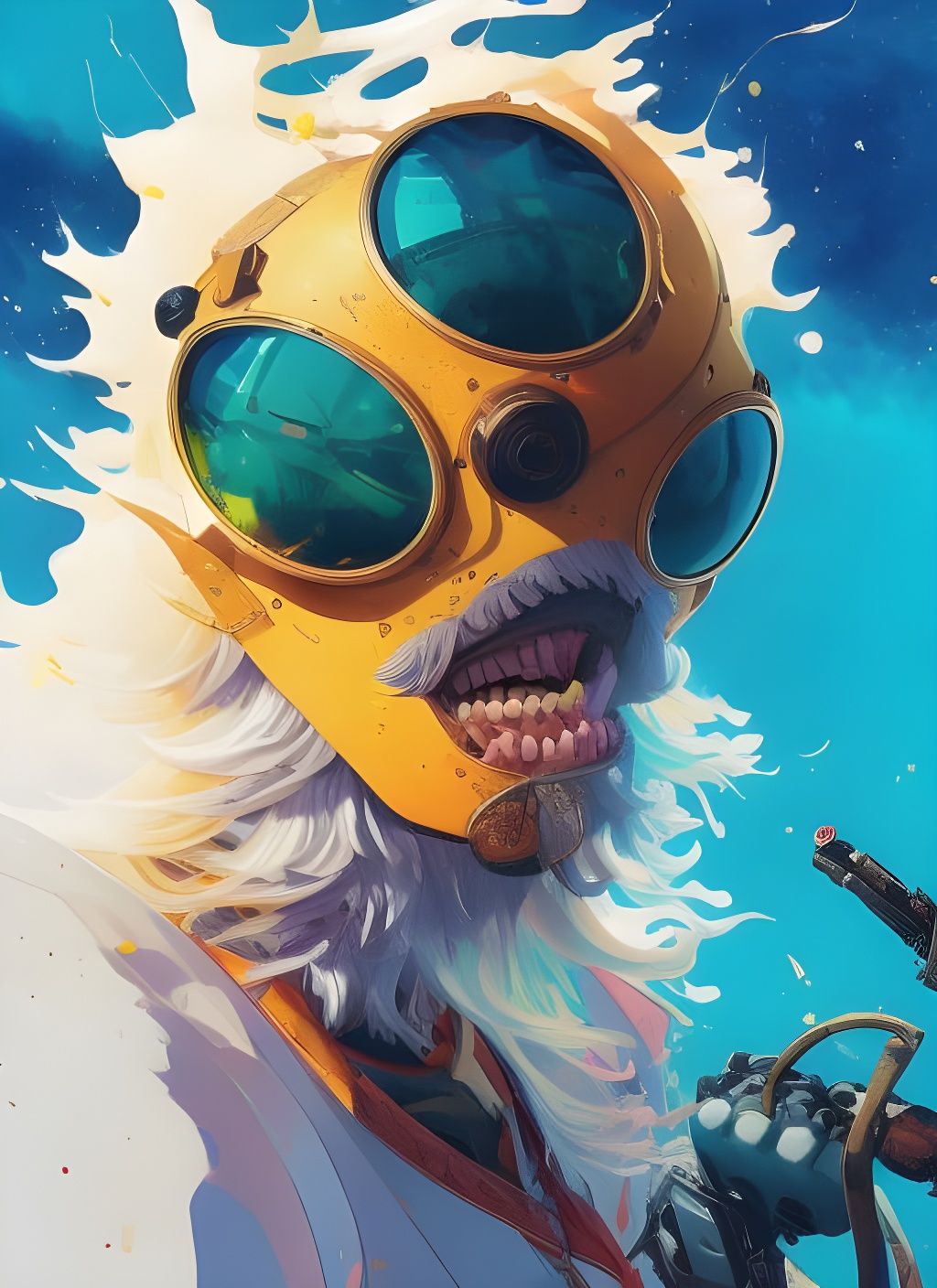 Explosive Lemon Character in Fluid Gouache Style