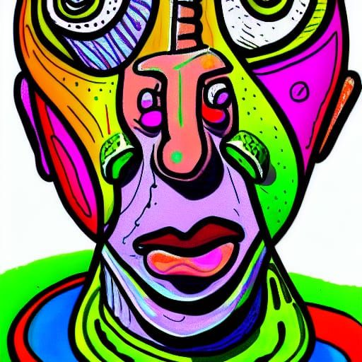 Hyperrealistic Pot Head Portrait in Vivid Colors