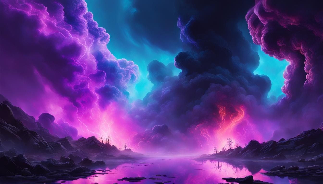 Apocalyptic Wonderland in Space with Nebula Firestorm