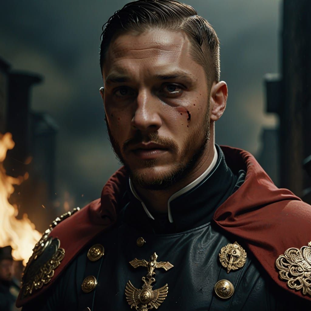 Tom Hardy as M. Bison in Cinematic Oil Painting Style