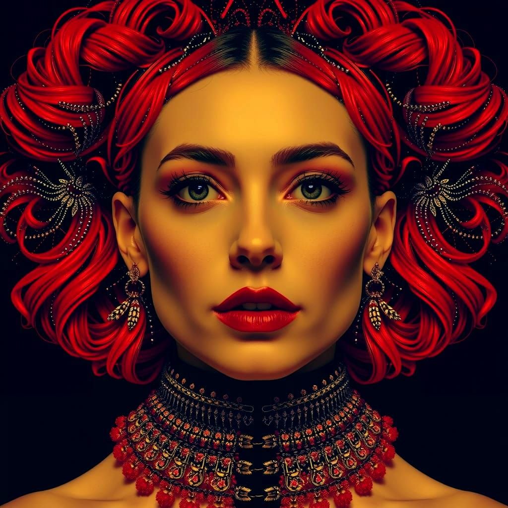 Abstract Swirls of Intense Red Hues