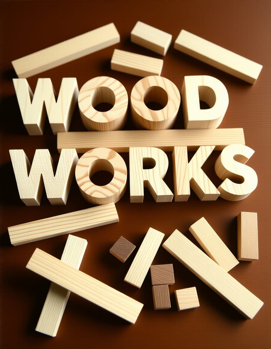 Abstract Wood Block and Stick Construction