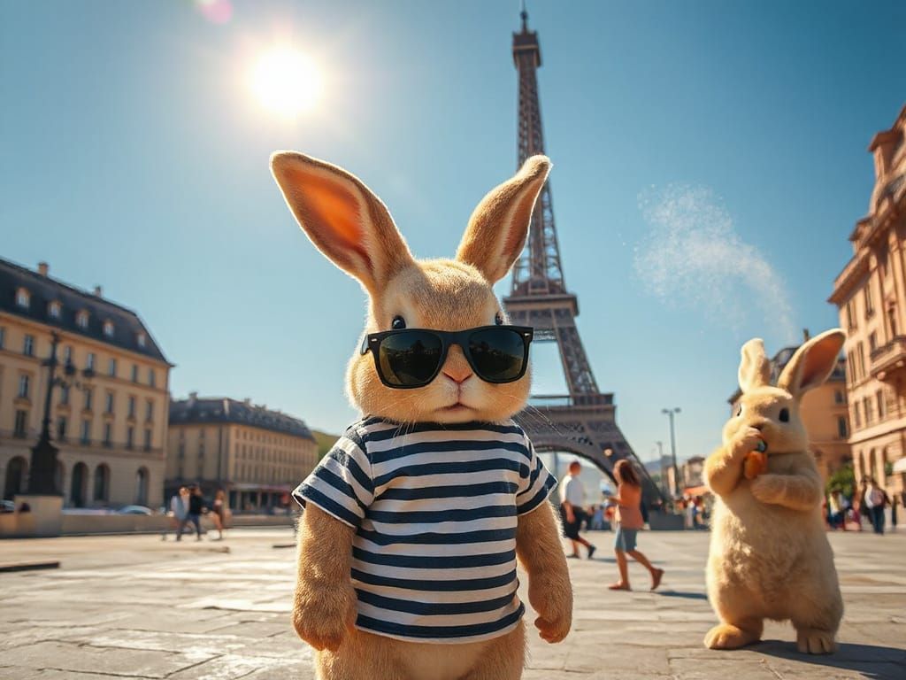 Sweating Bunny in Paris Heatwave