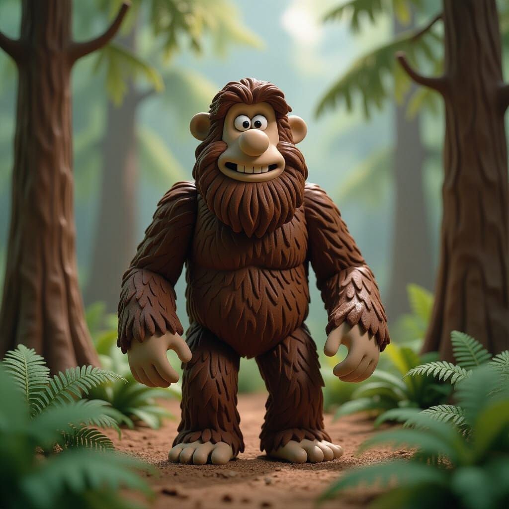 Claymation Sasquatch in Aardman Style