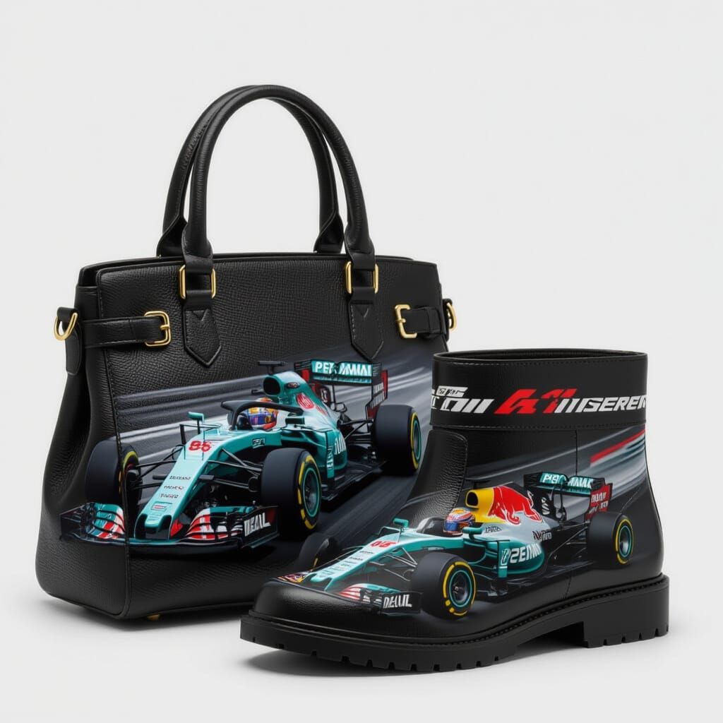 Formula One Designed Boots and Handbag Set