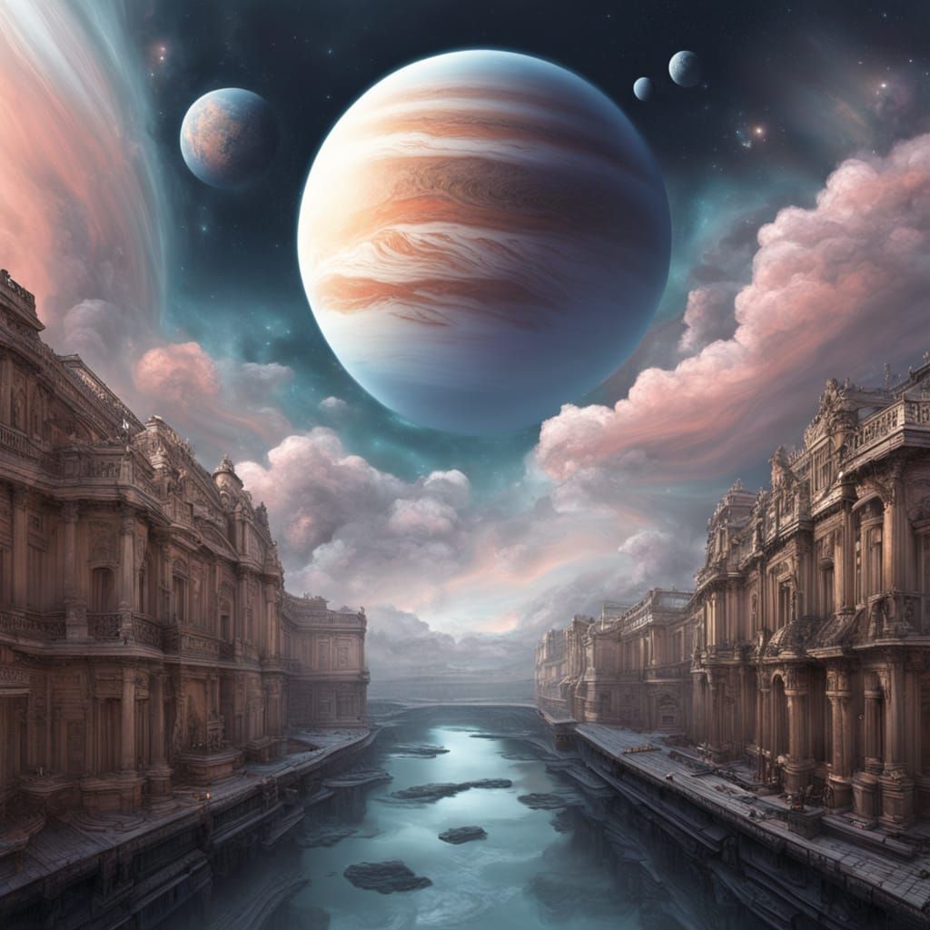 Parisian Dreamscape on Jupiter's Cloudy Surface