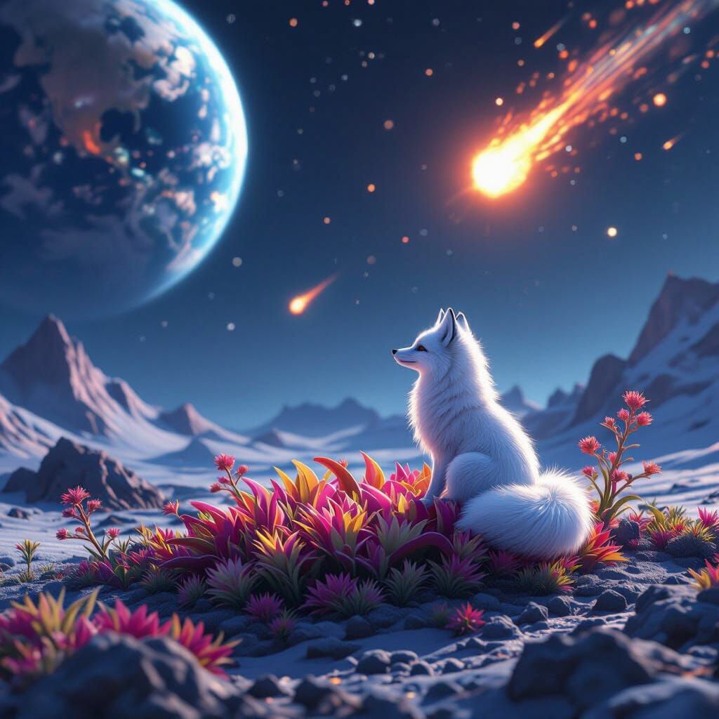 Arctic Fox in Space Witnesses Earth Meteor Impact