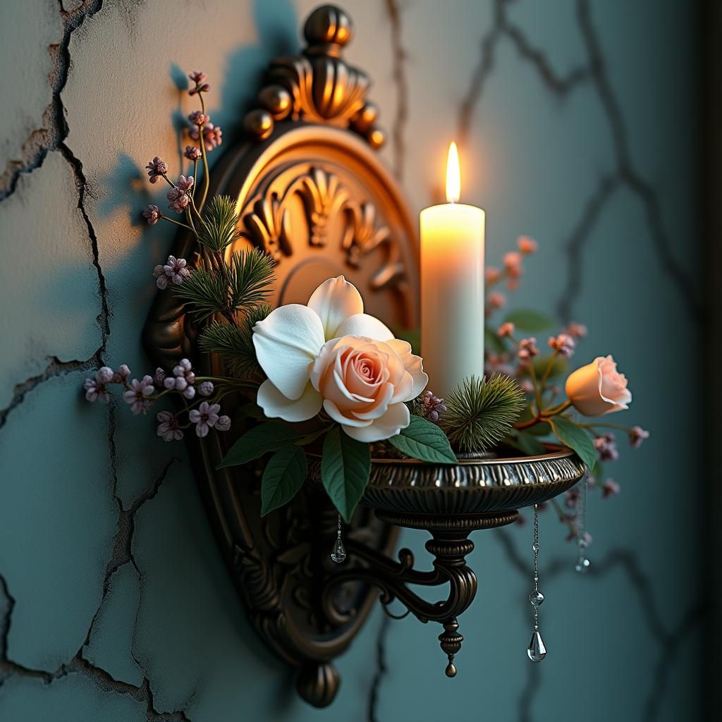 Mystical Candle Holder in Neo-Classical Style