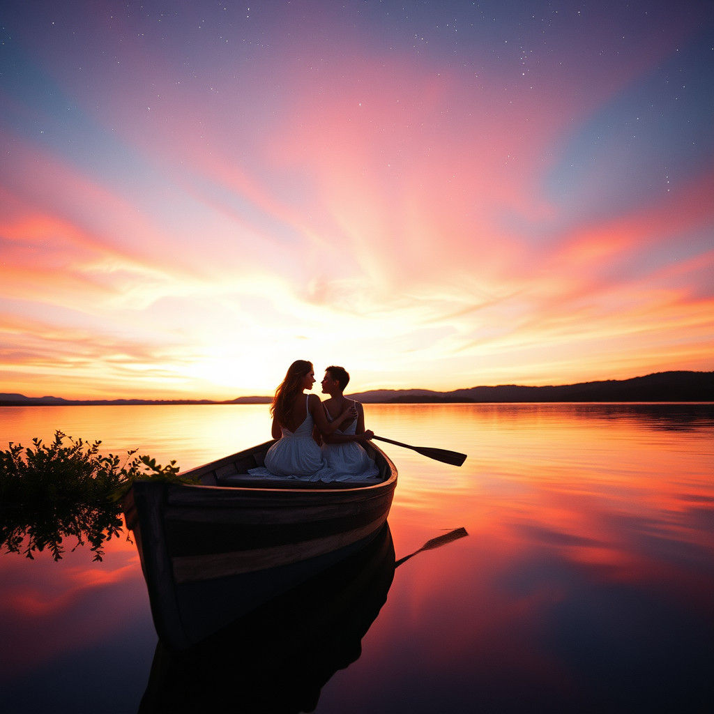 Romantic Sunset Boat Ride on Crystal Lake