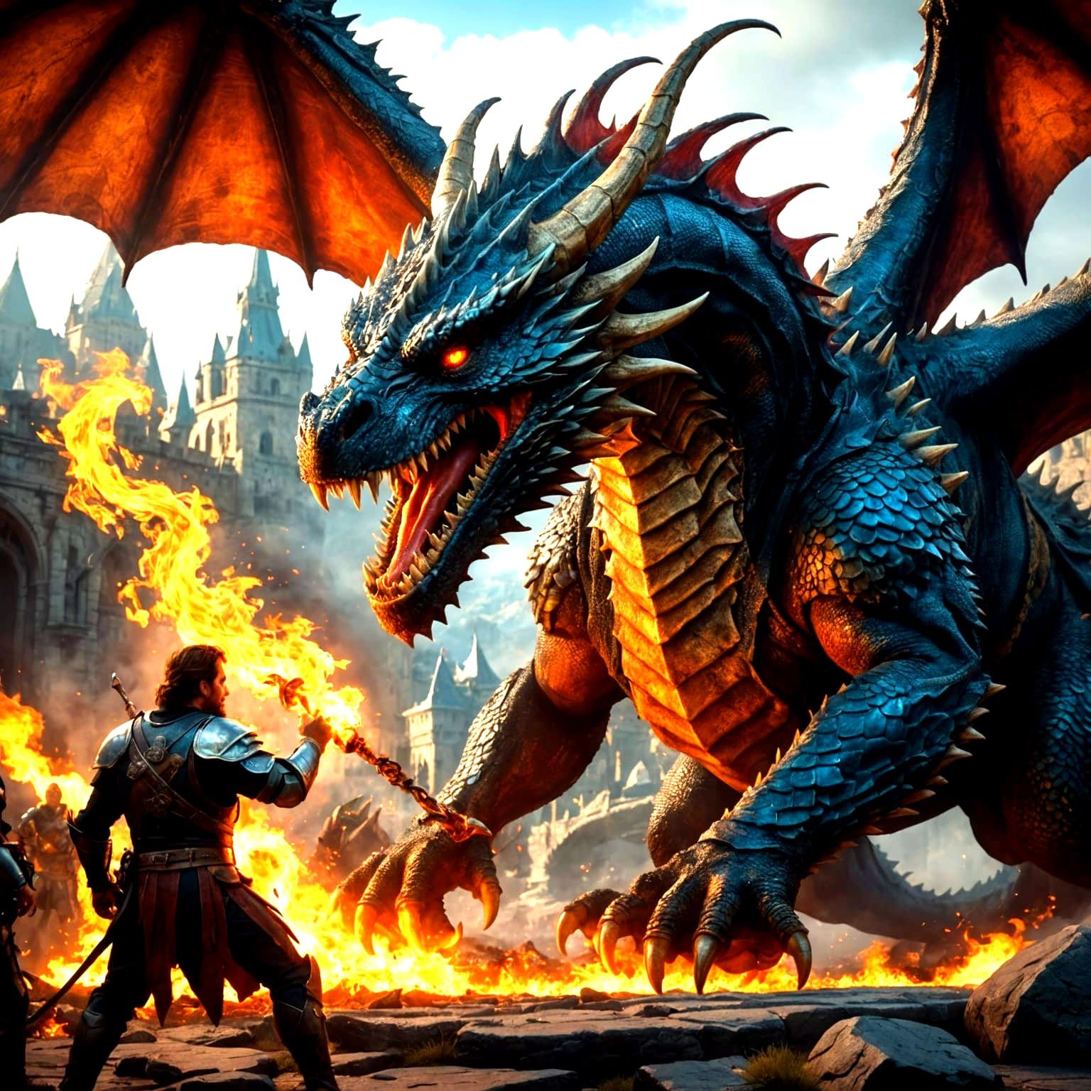 Dragons Sack Troy: A Fantasy Concept Art