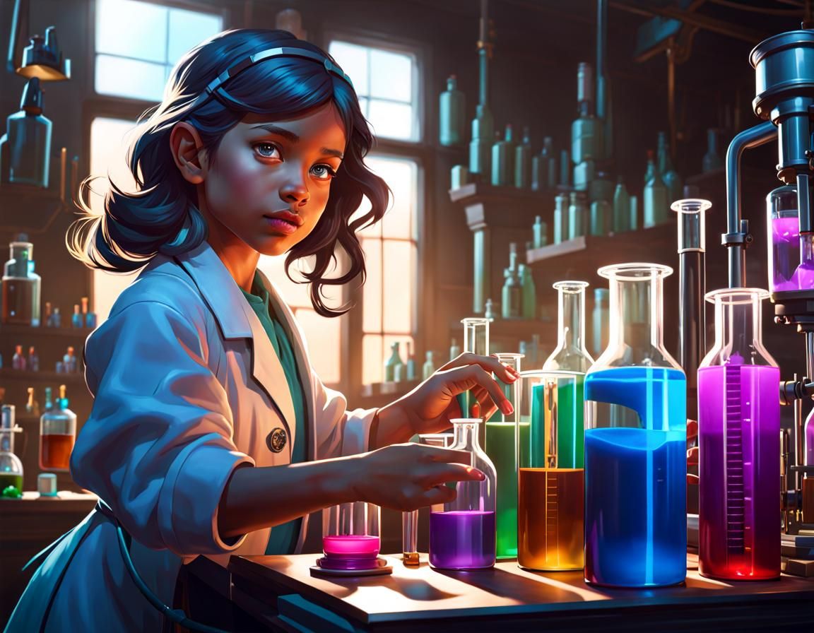 Young Scientist Portrait in Hyperdetailed Lighting