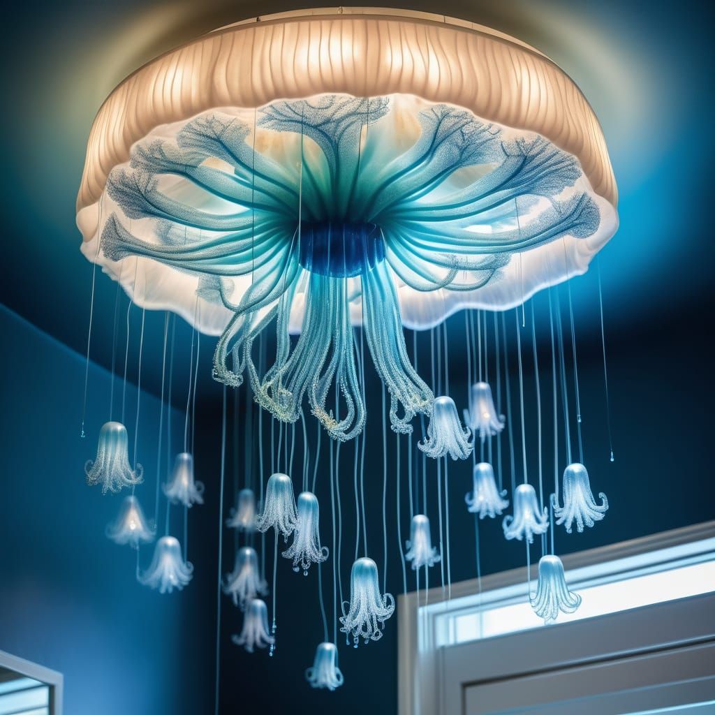 Surreal Oceanic Chandelier in Hyper-Realistic Style