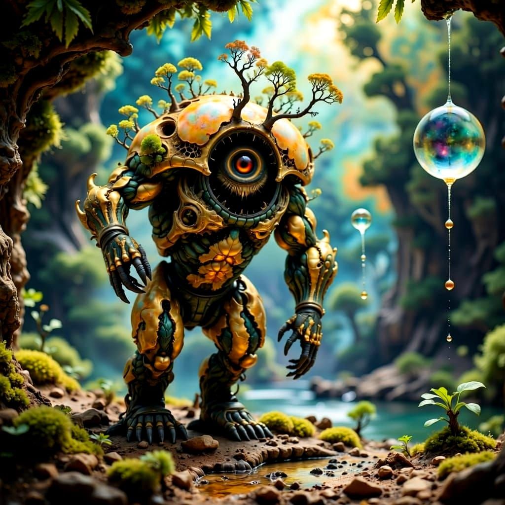 Furry Biomorph Creature in Natural Surroundings