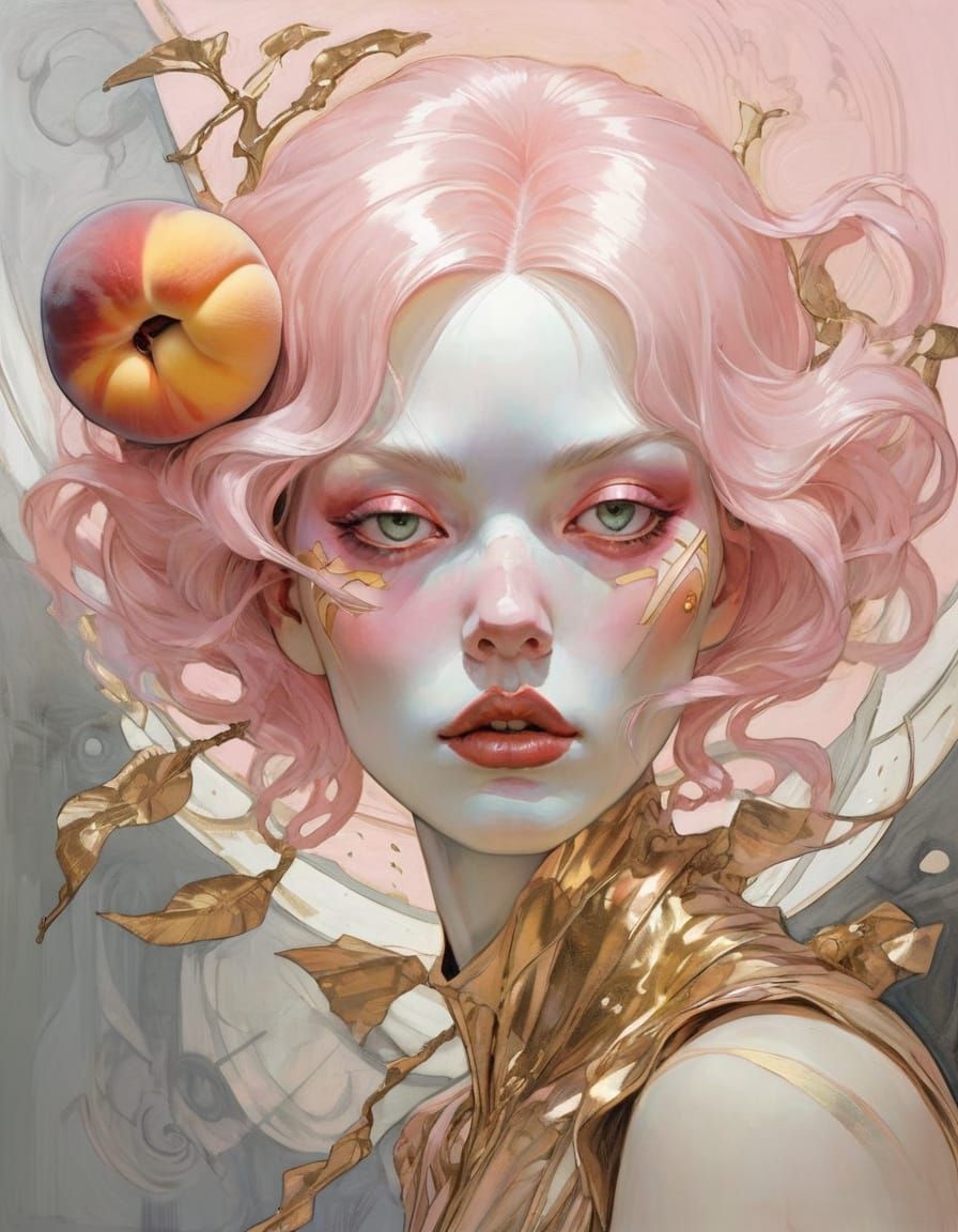 Abstract Blend of Baby Pink, Peach, and Gold Hues