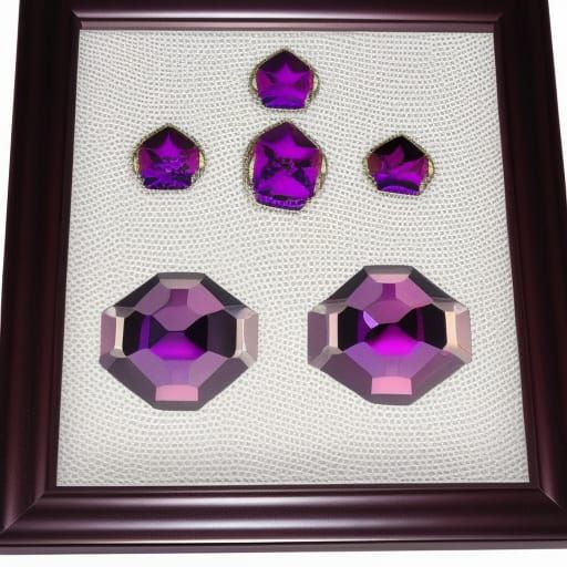Ruby Crystals and Amethysts in Framed Spheres