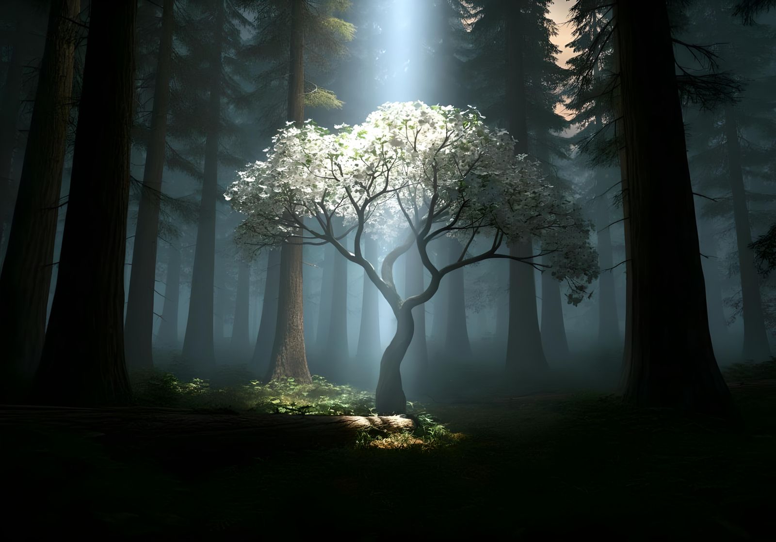 Dogwood Amongst Redwoods