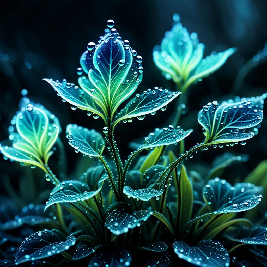 Glowing Alien Plant: Bioluminescent Concept Art