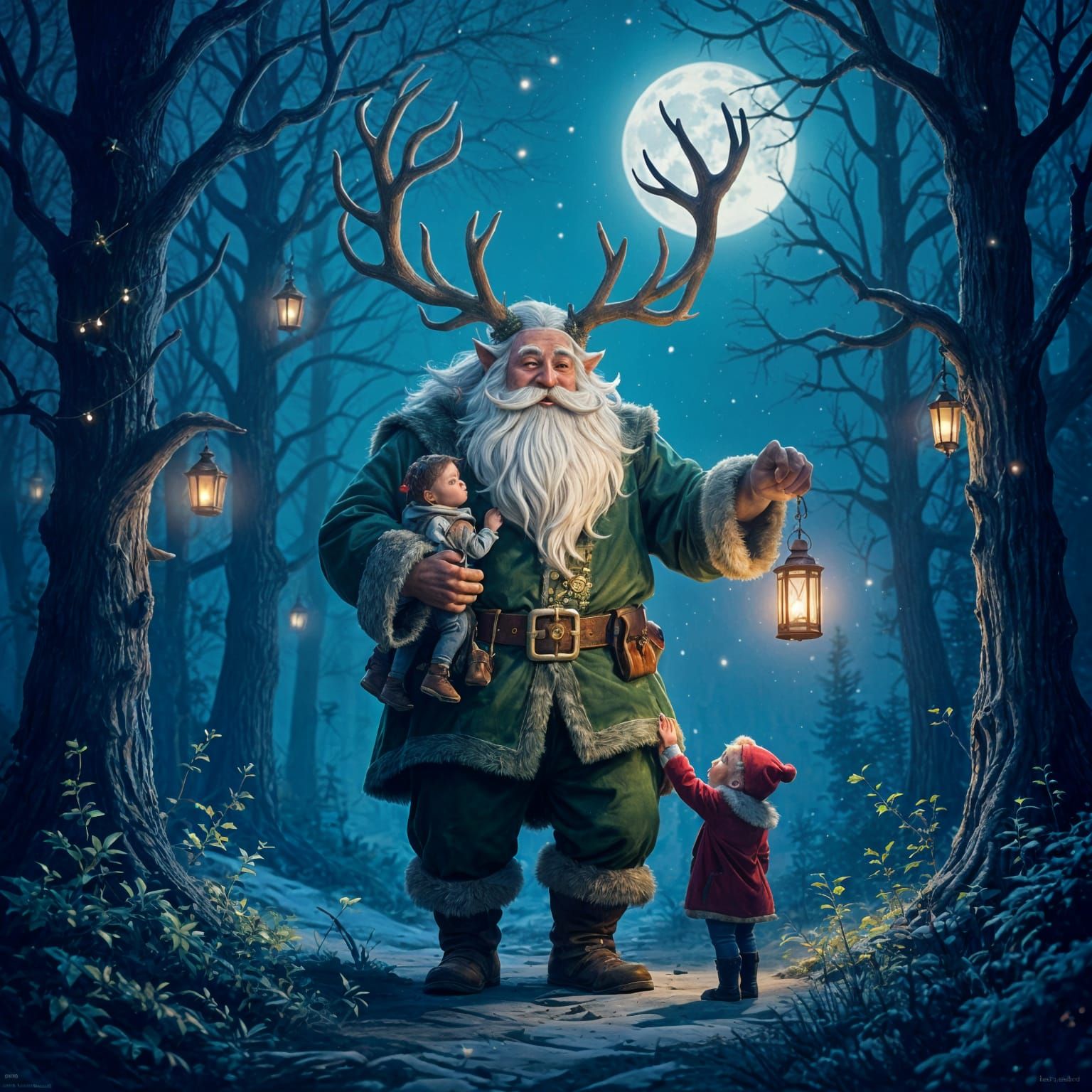 Benevolent Forest Laird Guiding Lost Children