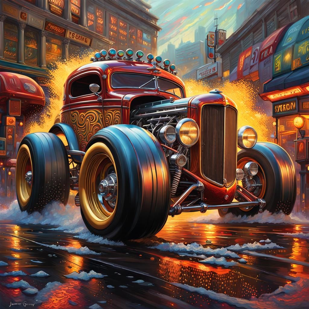 Hyperrealistic Monster Hot Rod Concept Art
