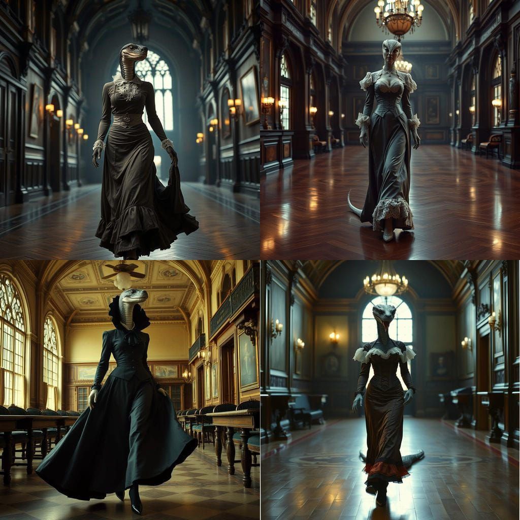 Victorian Snake Woman Teacher in University