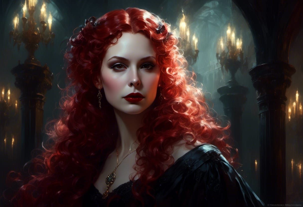 Dramatic Victorian Vampire Portrait in Hyperrealism