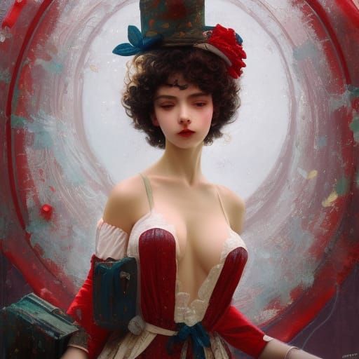 Cottagecore Anime Woman in Hyperdetailed Portrait