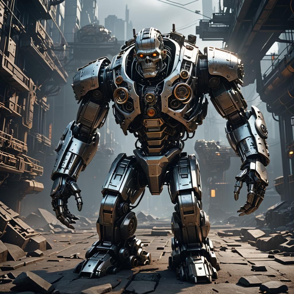 Intricate Mechanical Frankenstein in Sci-Fi Style