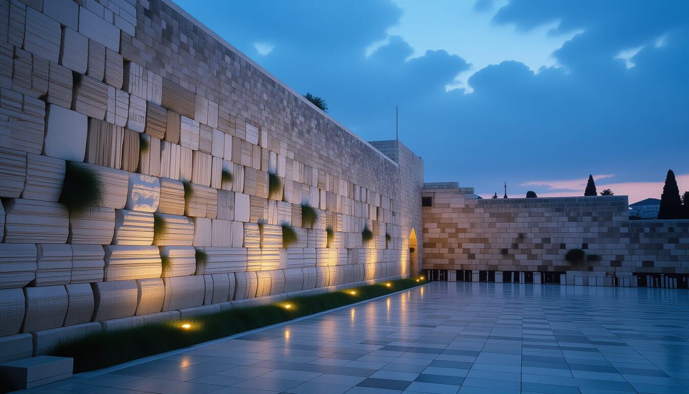 The Western Wall at Twilight: A Cinematic Still