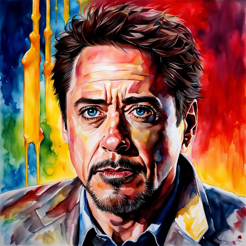 Robert Downey Jr watercolour