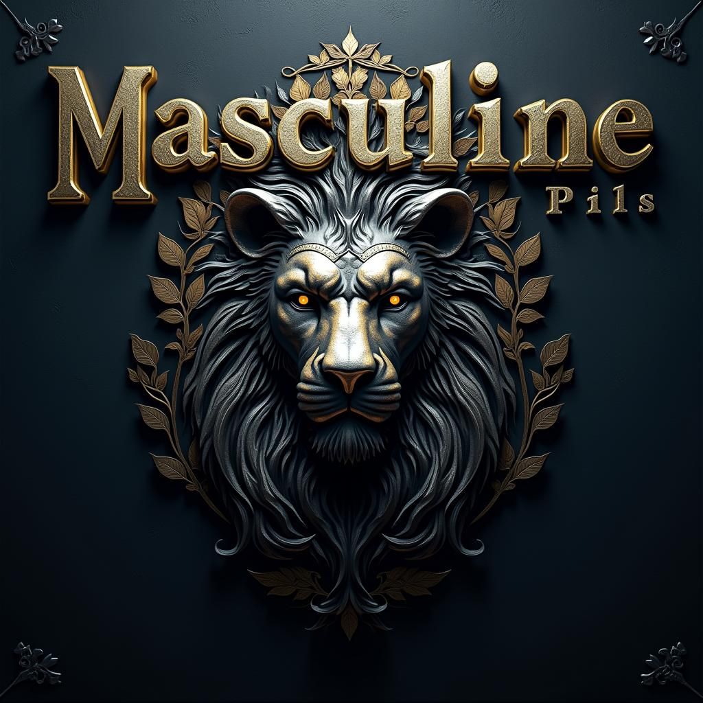 Regal Lion Helmet on Dark Textured Background