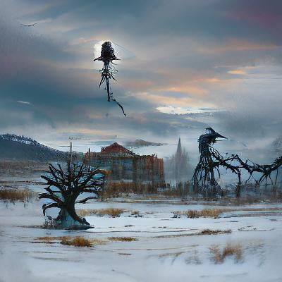 Sinister Mechanical Bird in Ghost Town