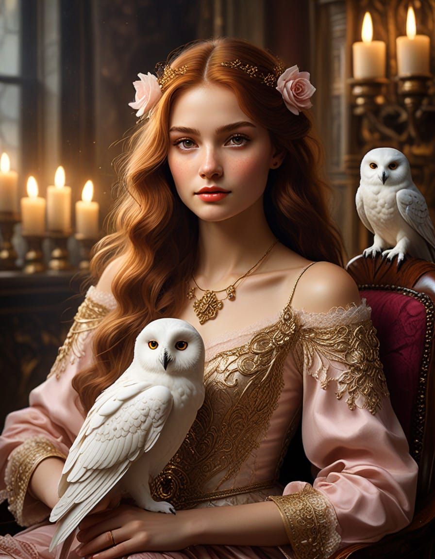 Majestic Steampunk Angel Unveiled in Warm Candlelight