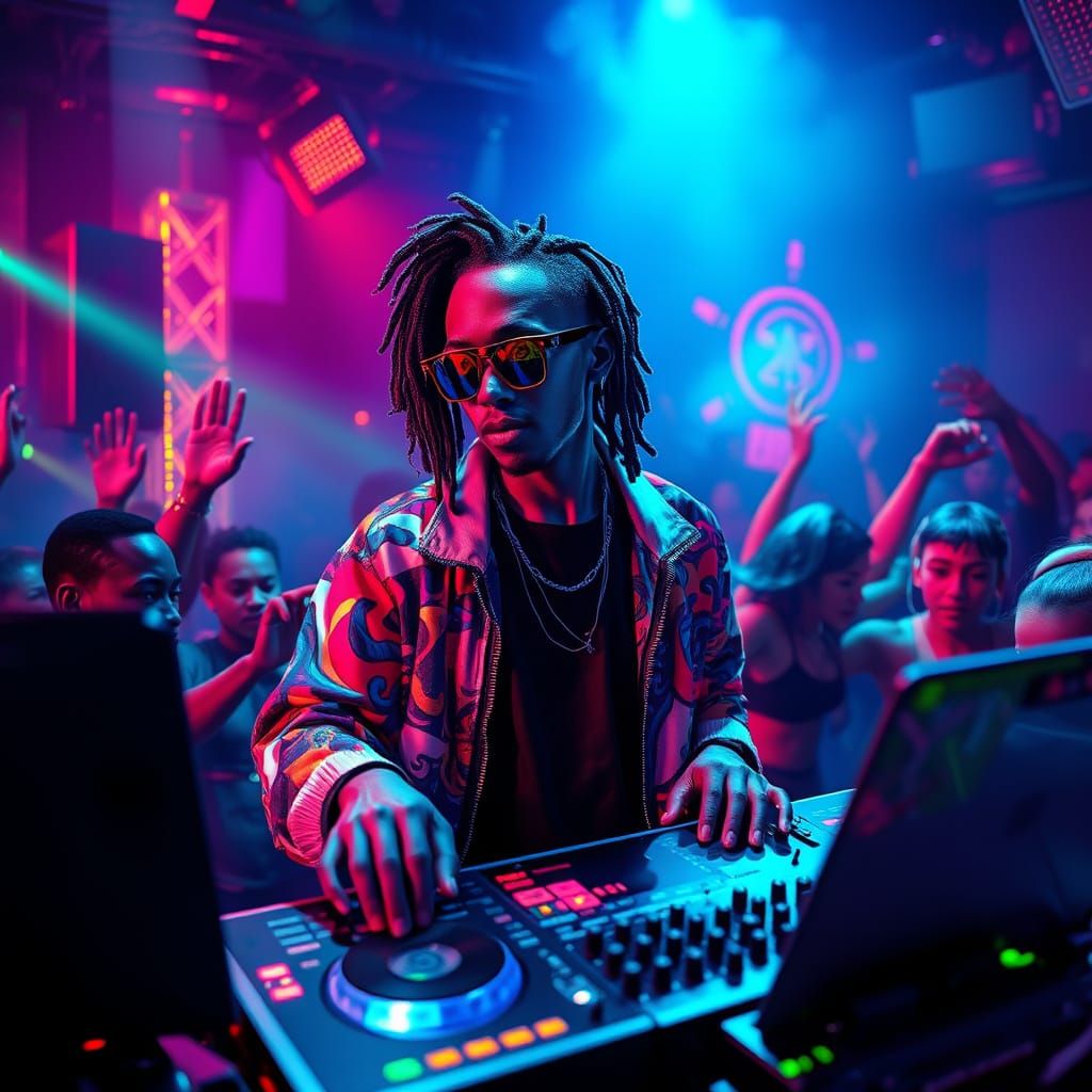 Galactic Rave Master in Cyberpunk Splendor