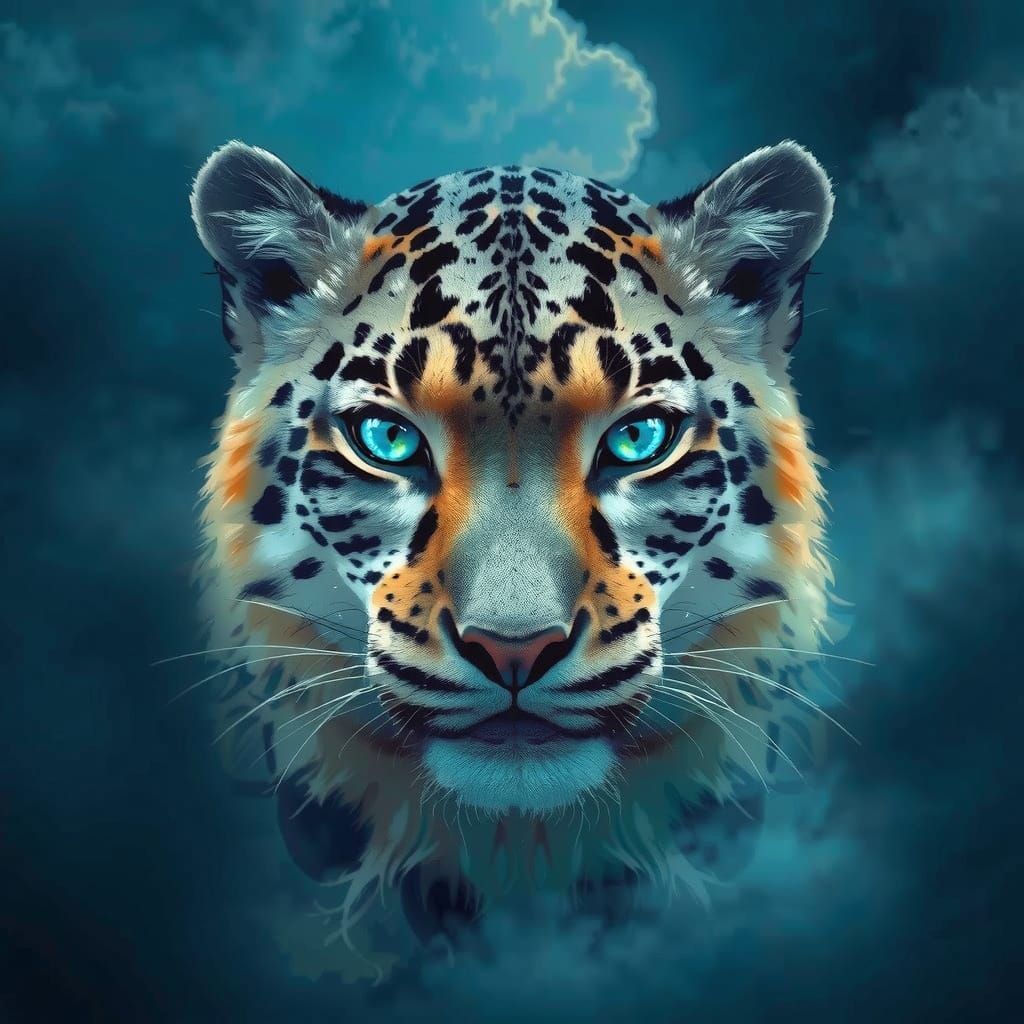 Snow Leopard in Ethereal Glow