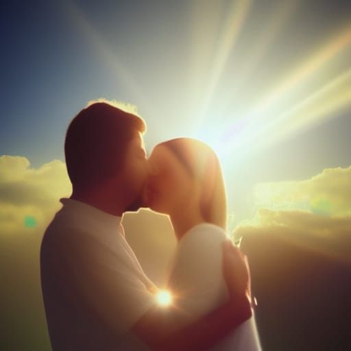 Divine True Love Radiates from the Clouds