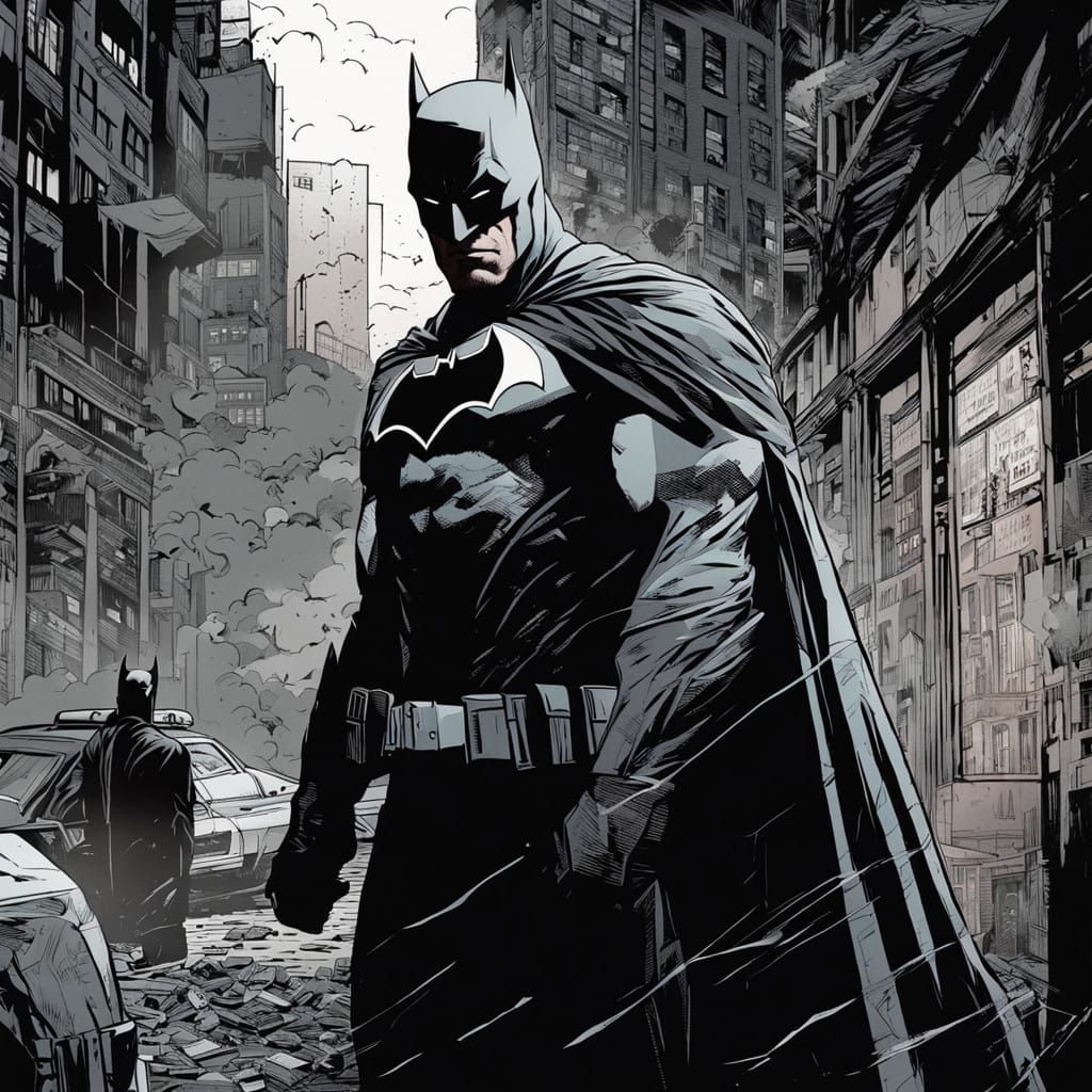 Batman in Neo Noir Comic Book Art