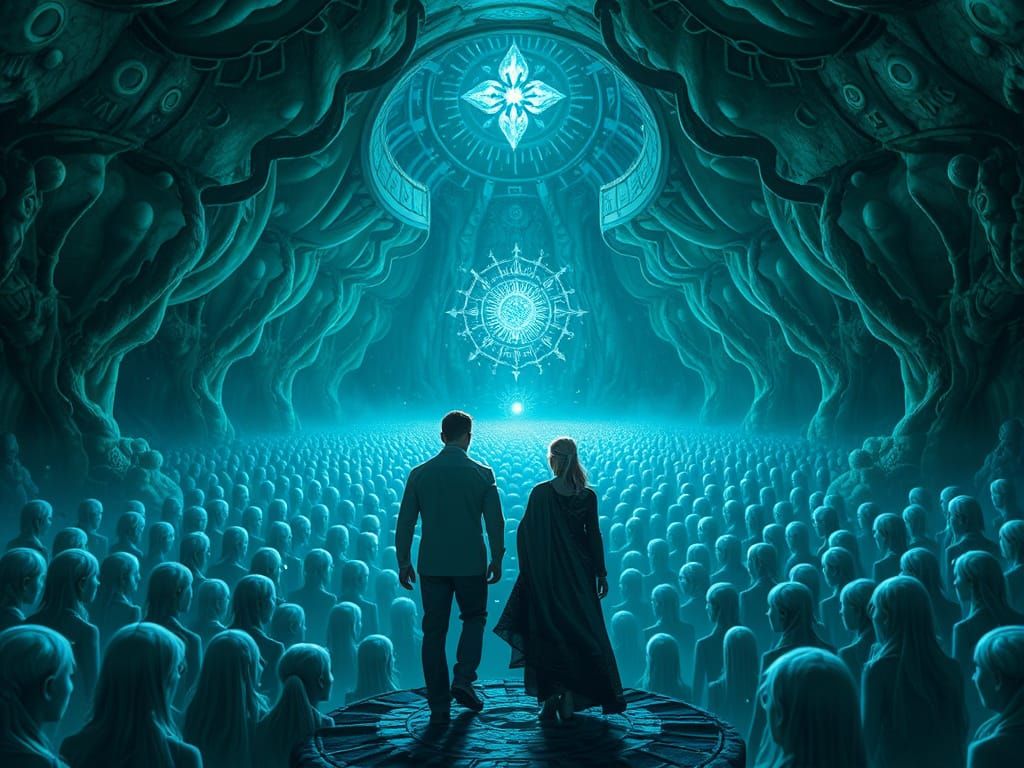 Bioluminescent Cavern Refuge: A Digital Matte Painting