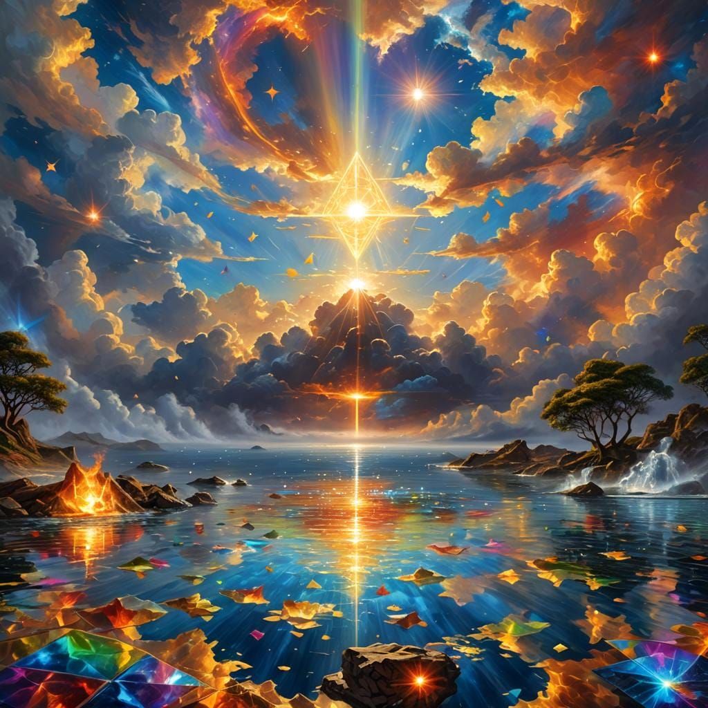 Interdimensional Energy: Divine Sky Spell in Digital Art