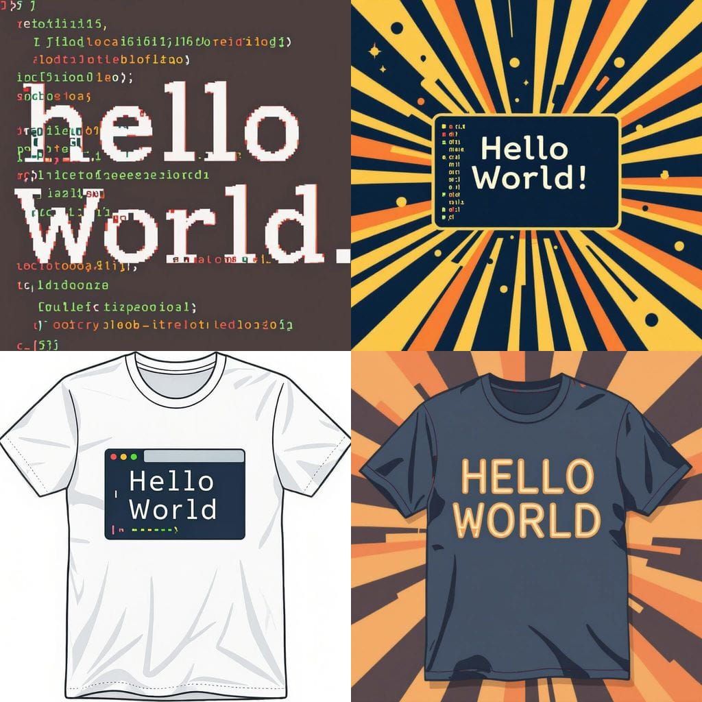 Minimalist Hello World T-Shirt Design
