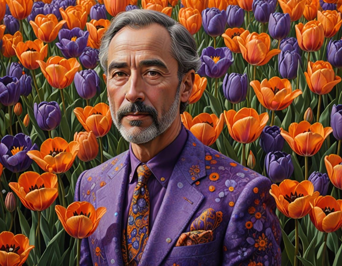 Ethereal Hyper-Maximalist Portrait in Vibrant Colors