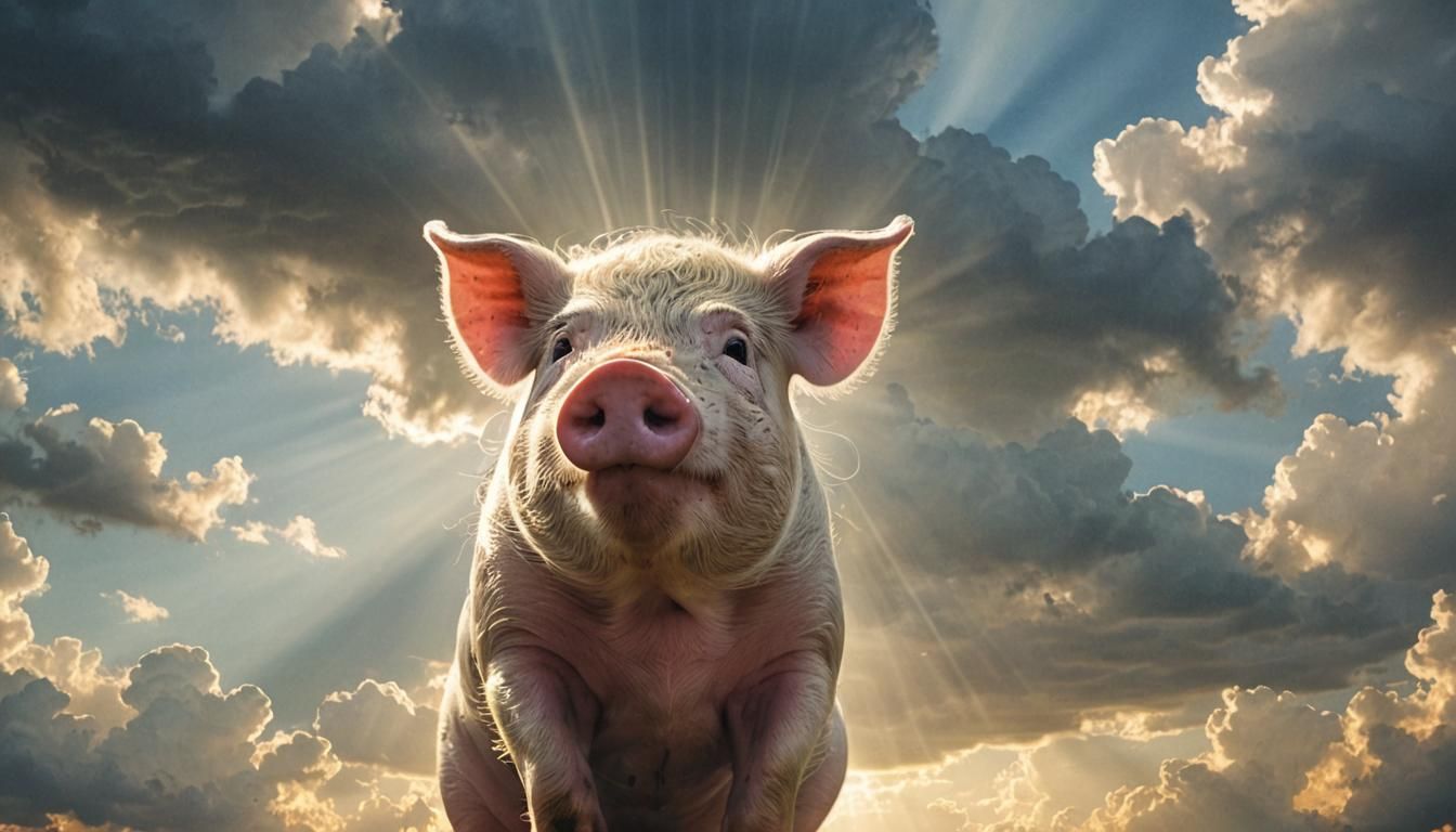 Divine Pig in Heavenly Sunshine