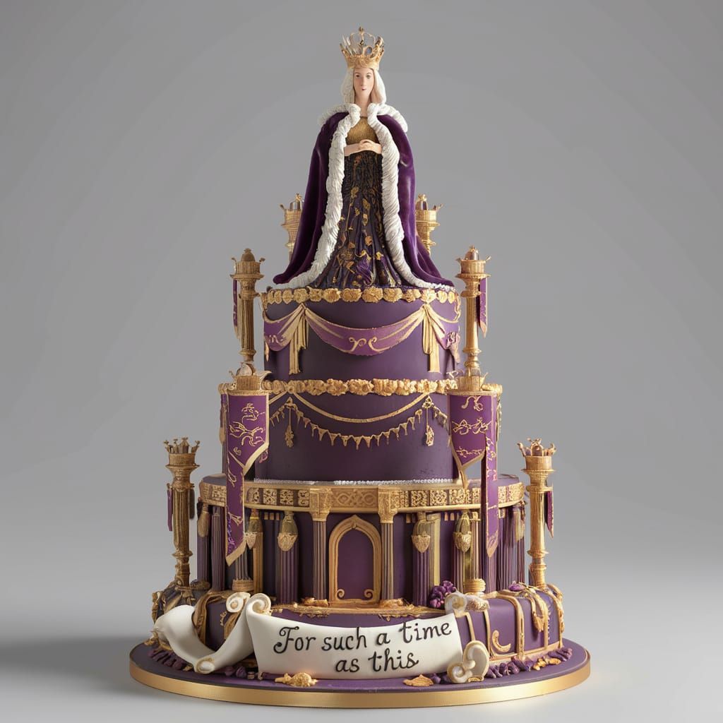 Queen Esther Festive Cake in 32k CGI
