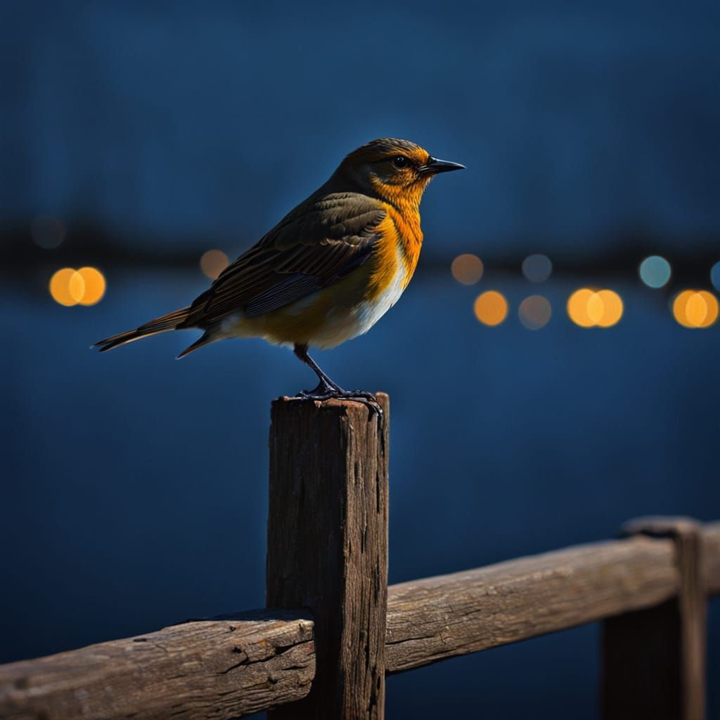 Shallow Depth Oil Painting of Nocturnal Serenity