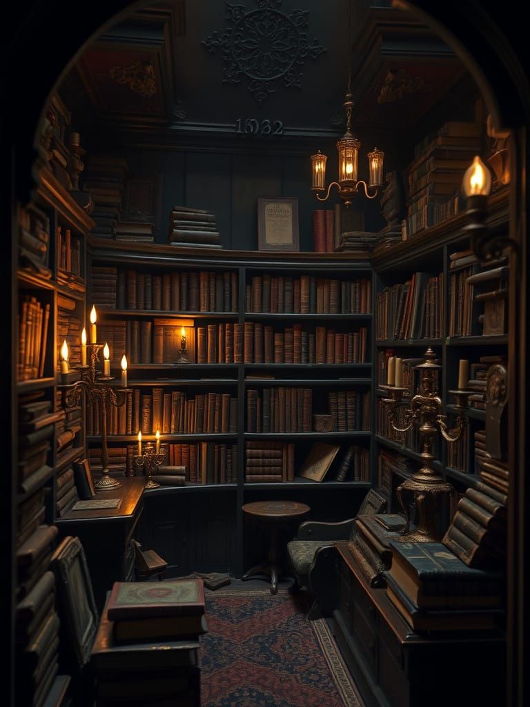 Mysterious Victorian Study in Rich, Velvety Darkness