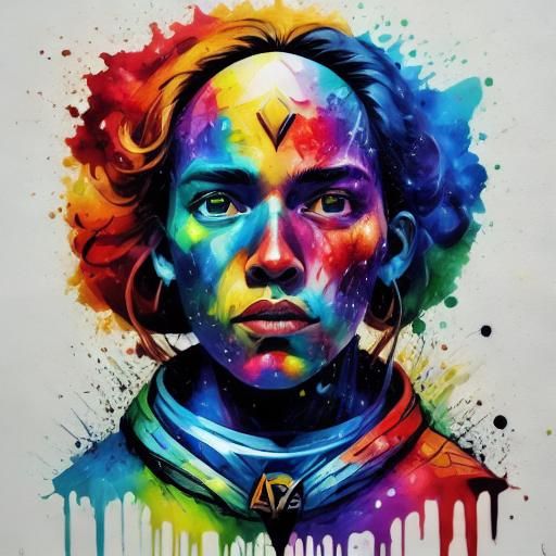 Astronaut in Space: Graffiti Splash Art