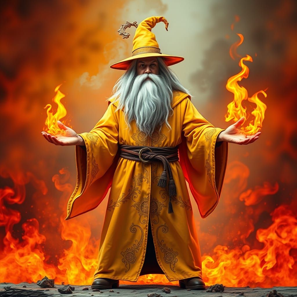Mystical Wizard Master of Elemental Forces