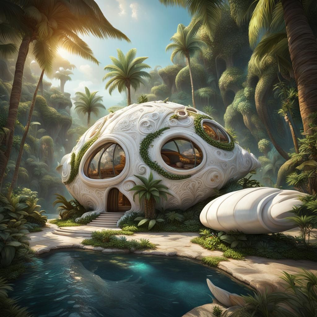 Luxurious Jungle Spaceship Pod in Persian Style