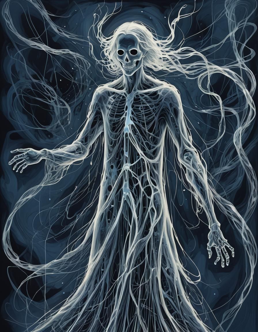 Surreal Scribble Art of Ghostly Apparition