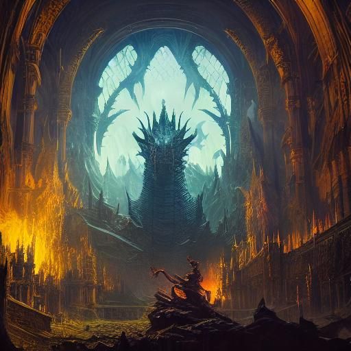 Dragon in Lair: Dark Fantasy Concept Art