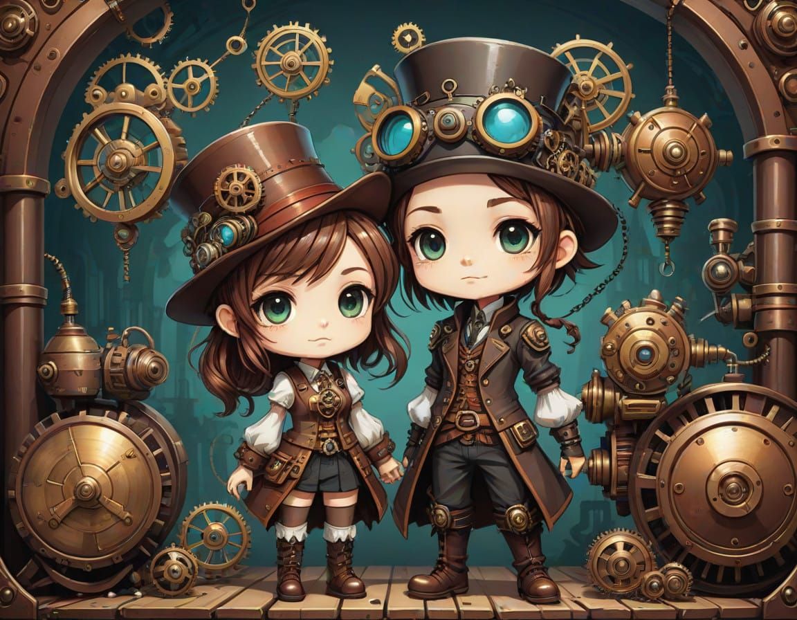 Steampunk Whimsy in Chibi Art